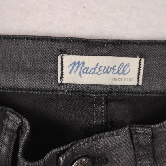 Madewell Skinny Skinny Moto Coated Jeans in Black Wash Size Womans 27 - Picture 6 of 6